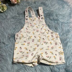 The Children's Place Floral Patterned White Overalls Sz 4T